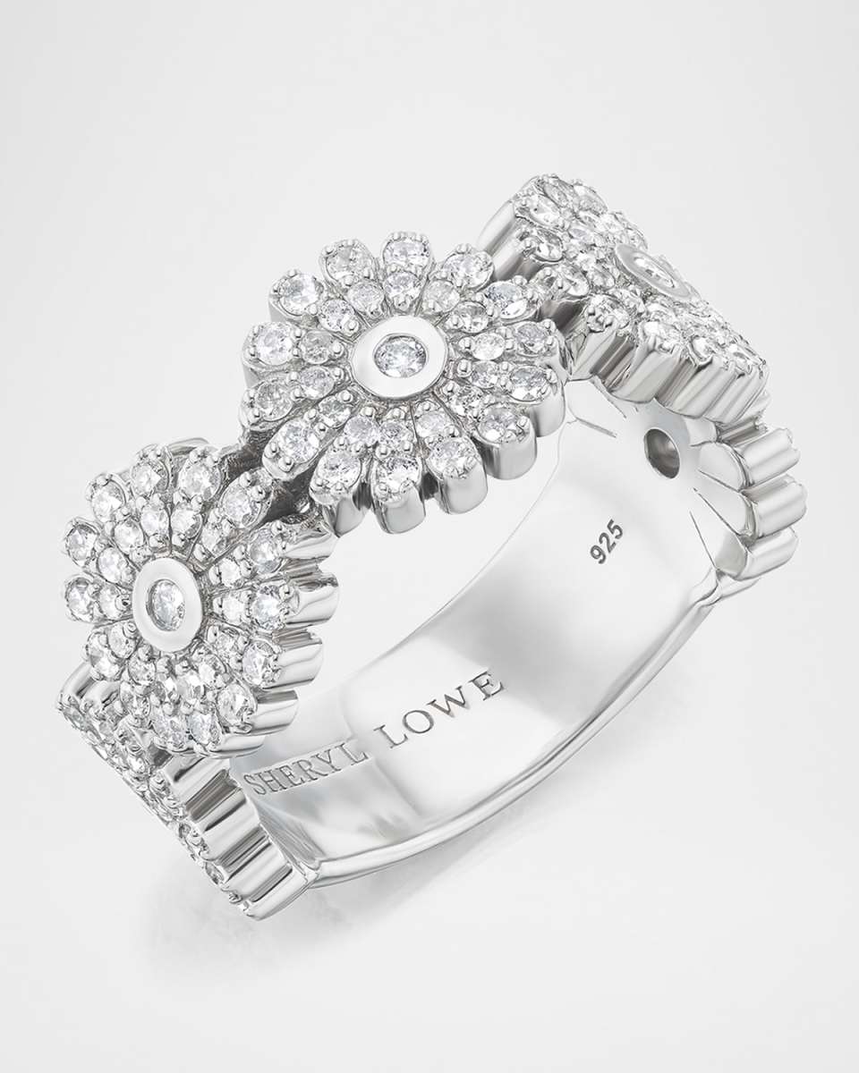 Diamond Daisy Band Ring